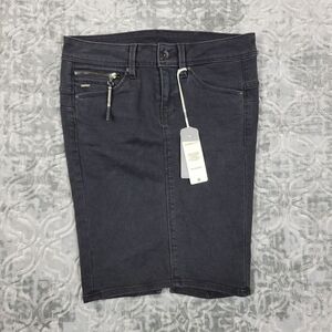 G-Star Raw Denim Skirt Women's Size 26 Black Midge Sculpted Super Slim New